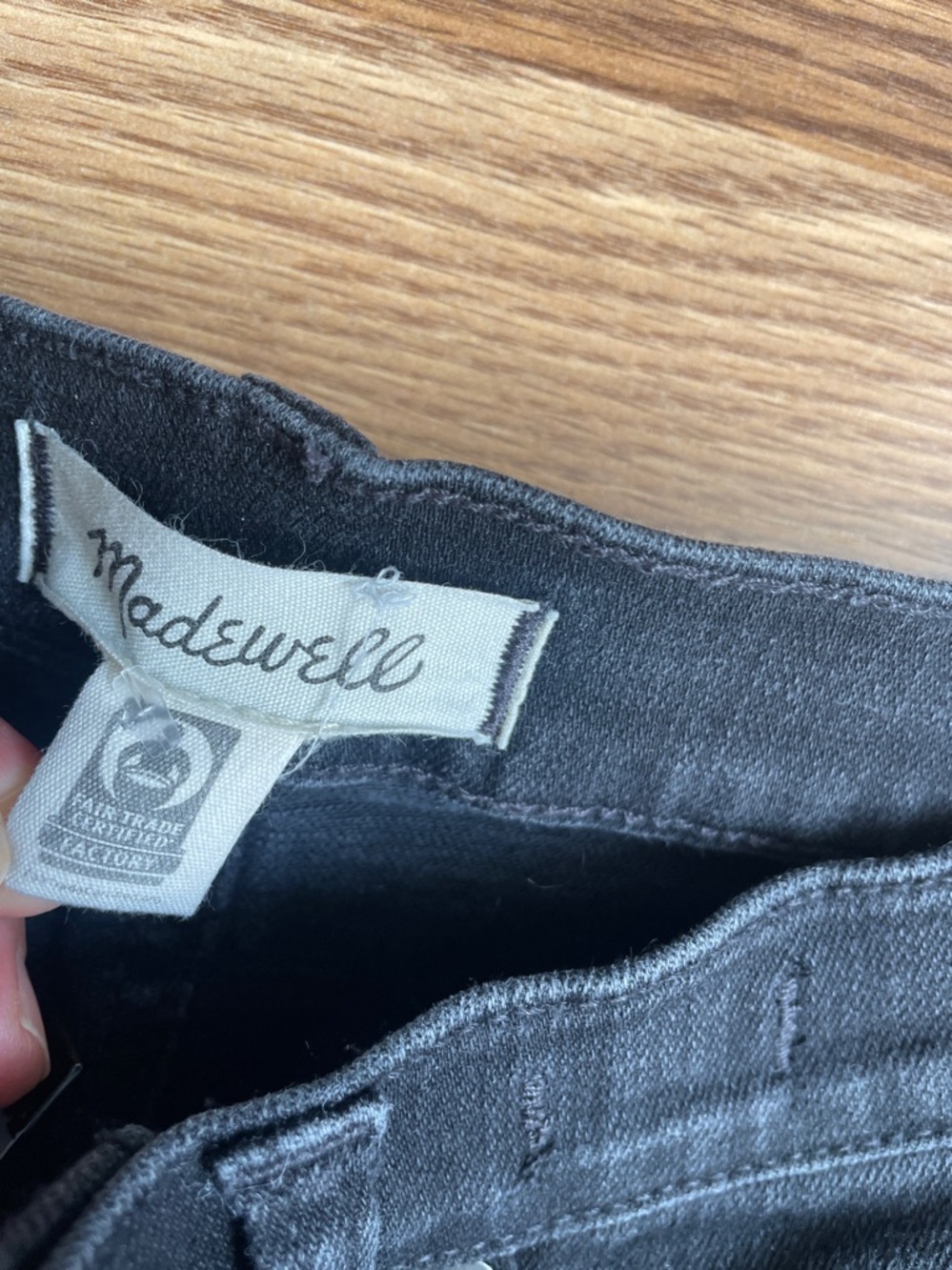 Madewell Women's Mid-Rise Kick Out Crop Flare Stretch Black Jeans Size 28 - Picture 6 of 14